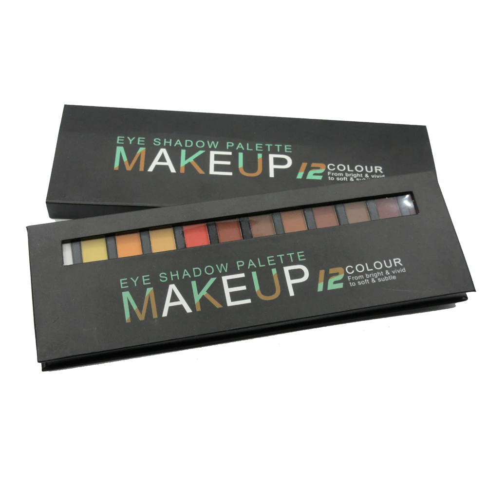 12 цветов Shimmer Glitter Eye Shadow Powder Matt Eyeshadow Cosmetic Макияж brochas maquillaje profesional кисти для
