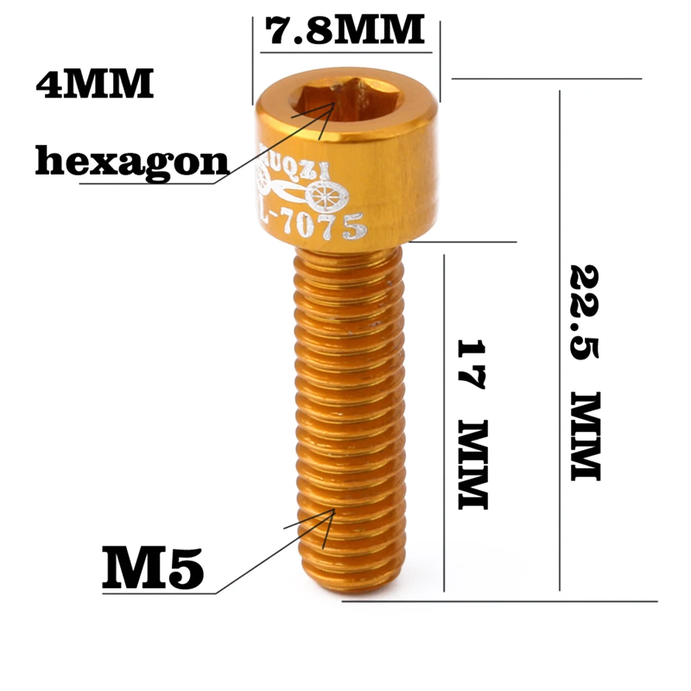 4 7075 Алюминиевый сплав M5* 17 мм велосипедный винт для руля горный Dead Fly складной дорожный велосипед ручка винт для подъемного механизма фитинги