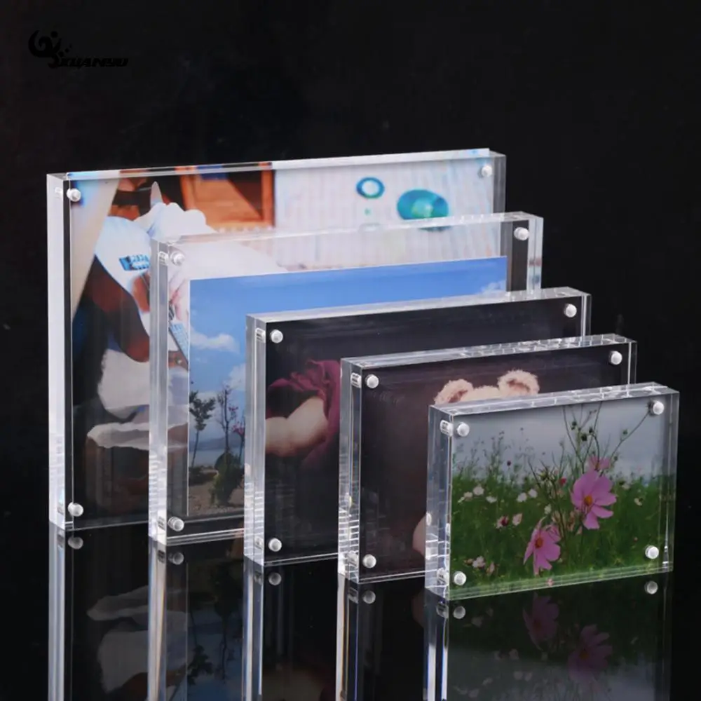 

DIY Acrylic Transparent Photo Frame Rectangle Magnet Picture Frame High Quality Frames for Home Decor Birthday Gift Supply