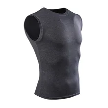 Мужские компрессионные топы без рукавов для мальчиков, Спортивная быстросохнущая футболка, ALS88