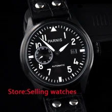 47 мм Parnis PVD Чехол черный циферблат автоматический мужской