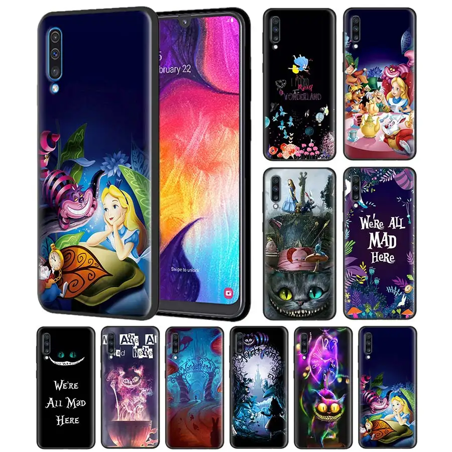 

Alice in Wonderland Cat Case for Samsung Galaxy A70 A50 A20e A80 A60 A40 A30 A10 A6 A8 Note 8 9 10 Black Silicone Cover Coque Ca