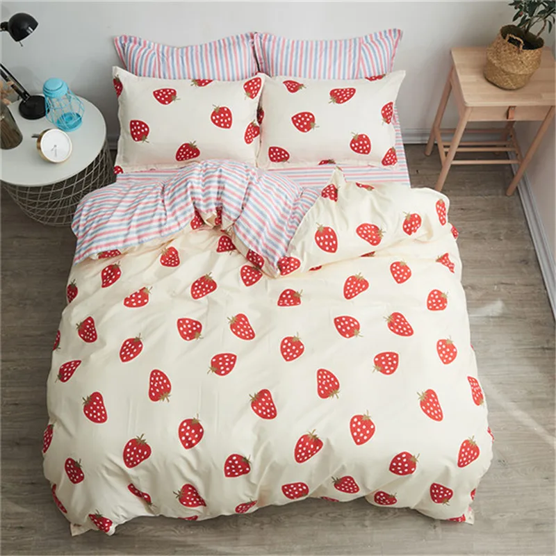Pink Leopard Print Cotton Bedding Sets women Bed Set Duvet Cover Bed Sheet Cover Set pillow case Southeast Asian style