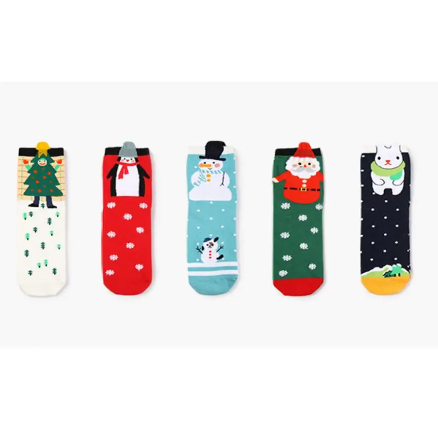 1 пара хлопковые рождественские носки для женщин и девочек милые осенние зимние носки calcetines лодыжки носки Мода