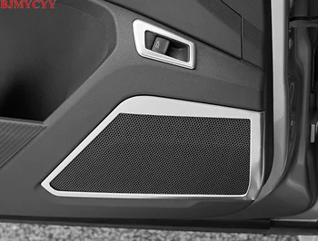 

BJMYCYY Automobile stainless steel door sound decoration frame Car-styling For Volkswagen T-ROC T ROC 2018 Accessories