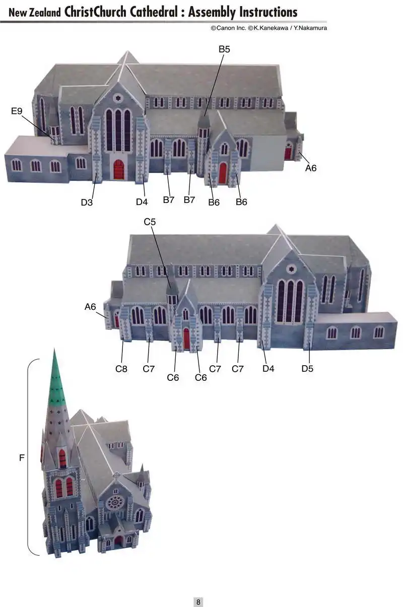 Собор Крайстчерч, Новой Зеландии Крафт-бумага модель Архитектура 3D DIY образования Игрушечные лошадки ручной работы игра-головоломка для