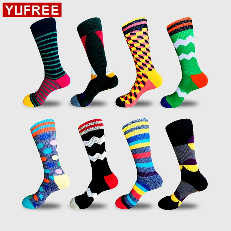 Hip Hop Men's Cotton Socks Autumn Winter Wedding Socks Colorful Brand