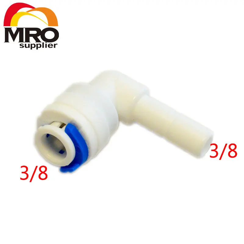 

5Pcs 3/8" OD Hose Quick  Connection 3/8" Pipe Elbow Connector RO Water Reverse Osmosis Aquarium System Connector Fitting ST013 B