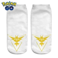 Women Socks 3D Print Animals Character team instinct White Wholesale Short Cute Low Cut Ankle Lady Girl Funny Socks Pokemon Go
