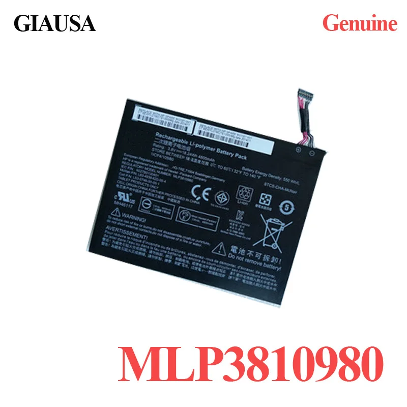 GIAUSA Genuine MLP3810980 Battery for HP I508O T5L65PA L4A35UT L83-4938-620-00-4 Pro Tablet 408 G1 3.8V 4800mAh | Компьютеры и офис