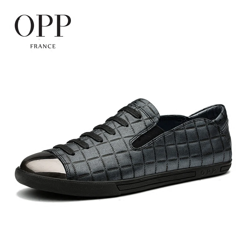 

OPP 2017 Cow Leather Loafers Men footwears Summer Mens Zapatos hombres For Men Cow Leather Flats Shoes Casual Lace-Up Shoes