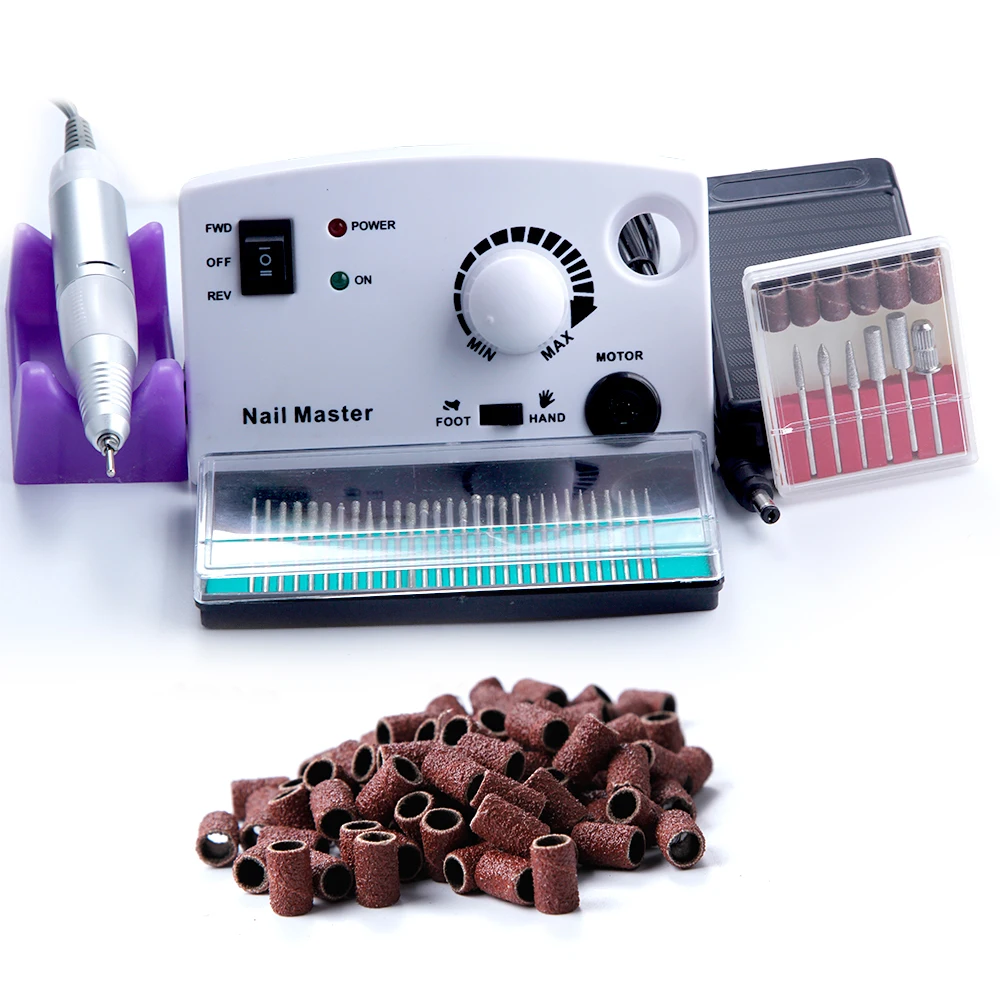 

30000RPM Electric Nail Manicure Machine 30PCS Nail Art Drill Bits Milling Cutters 100pcs Sanding Apparatus for Manicure Pedicure