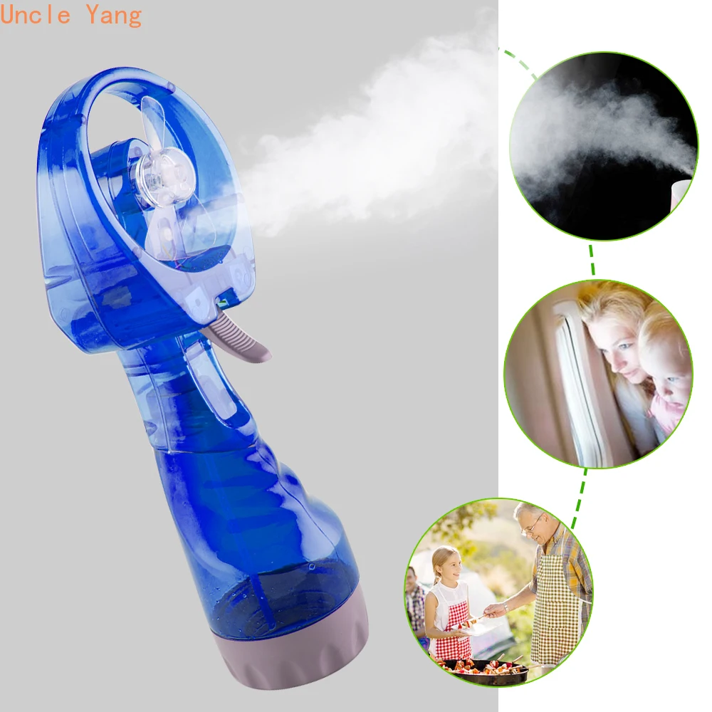 

2019 Free Shipping Portable Mini Hand Held Water Spray Cooling Fan Humidifier Hand Fan Small Electronic Fan Silent Desktop Fan