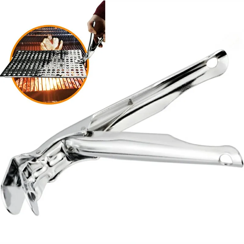 

Kitchen Tool Stainless Steel Anti-hot Tray Multi-function Oven Stove Clip for Holding Plate Tray Micowave Raise Tray Gadget