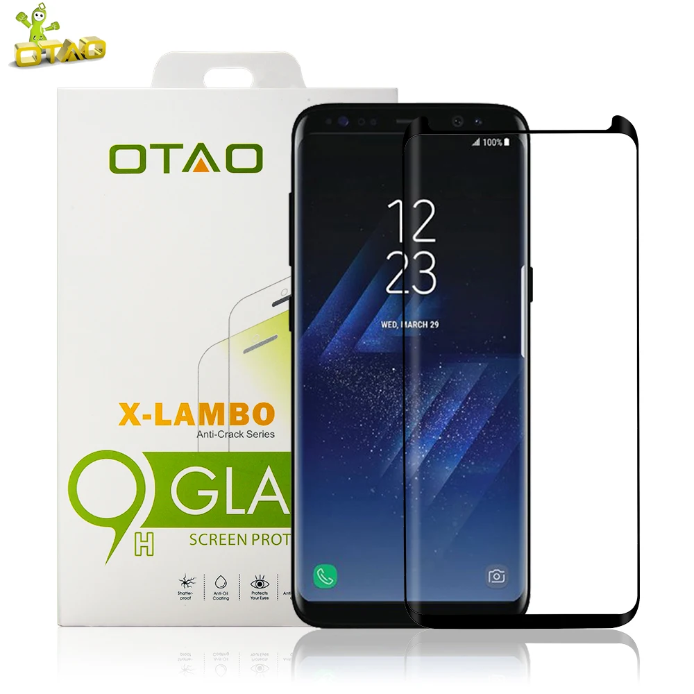 Защитный чехол OTAO из закаленного 3d стекла с полным покрытием для Samsung Galaxy S8