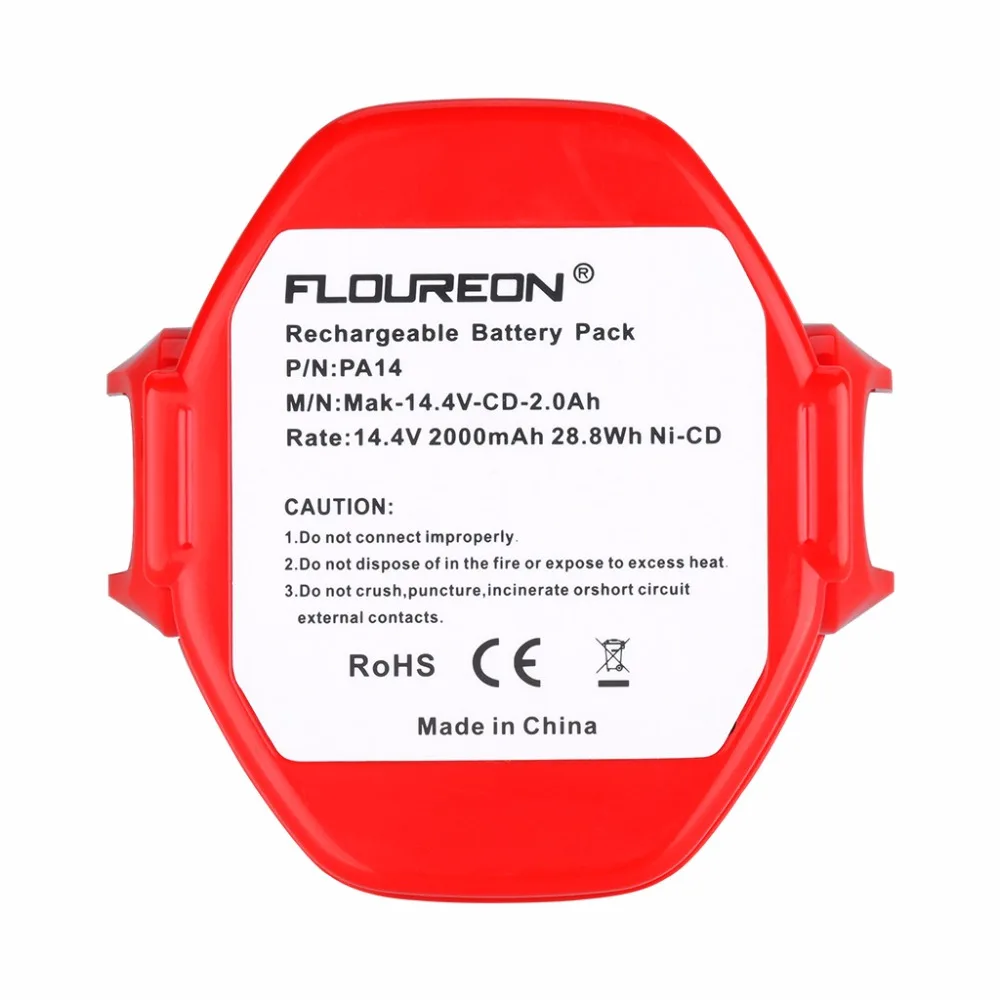 FLOUREON 14.4V 2000mAh For Makita Rechargeable Power Tools Battery for MAKITA PA14 1420 1422 1433 1434 1435F JR140D 192699-A