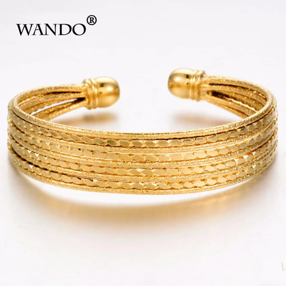 1 шт. Женский Эфиопский браслет Wando18K золотого цвета свадебный невесты Дубая