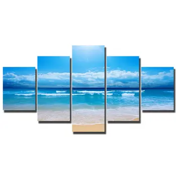 

Artryst 5 panel HD Blue Sea Dreams Canvas Painting Printing Poster Wall Picture Home decor For Living Room Poster Decor WY028