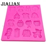 Pochoir 3D en silicone pour vêtements de bébé, outils de décoration de gâteaux de fête, moule à fondant en silicone T0275 ► Photo 3/4