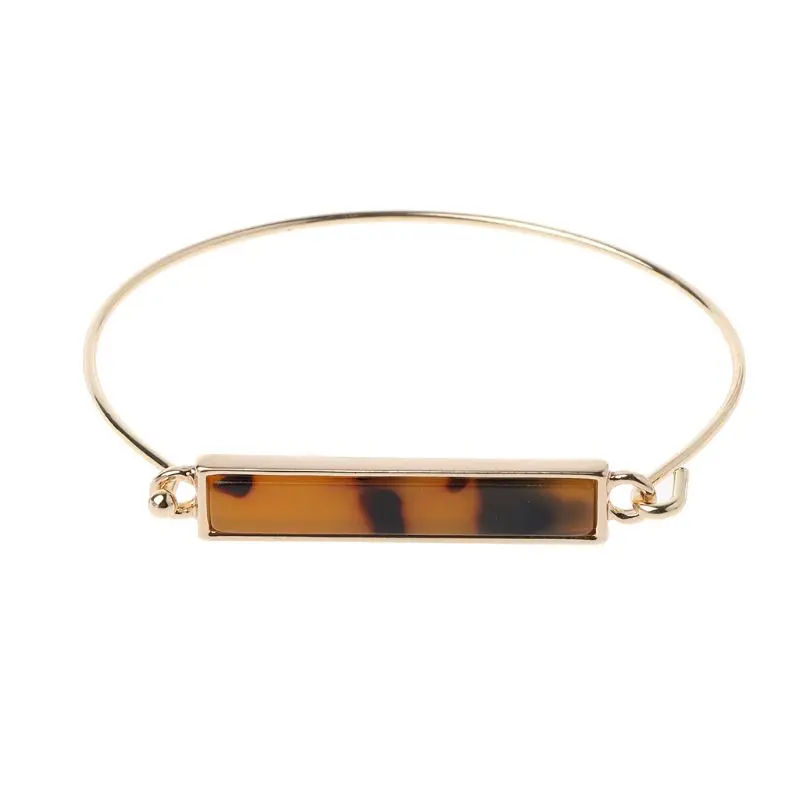 

Acrylic Leopard Print Tortoiseshell Brown Bracelet For Women Fashion Jewelry Ornament Accessory W77