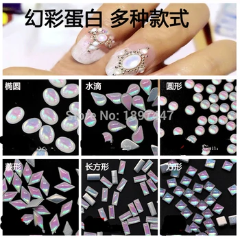 

20pcs Japanese 3D Diamond nail Rhinestone AB white flatback pearl nail stud beads nail jewelry rivet Manicure Decorations