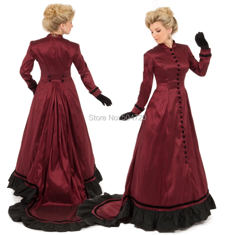 

19 Century Retro Vintage Victorian dresses Eras Regency Gothic Civil War Gothic Revolutionary Dress Halloween Gothic HL-125