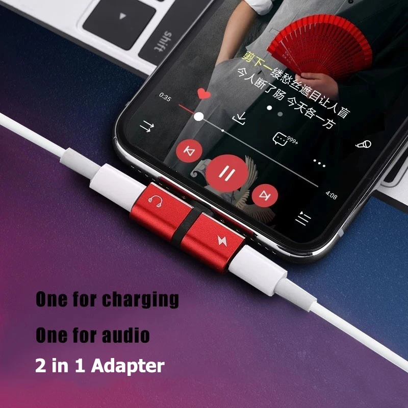 2 в 1 AUX адаптер сплиттер для iPhone X XR XS MAX 8 7 Plus адаптер для зарядки музыки аудио разъем конвертер Auriculares Adaptador