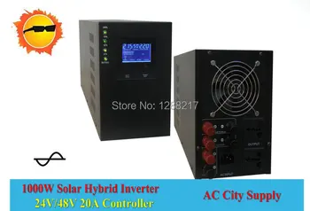 

Low Frequency Inverter 1000W/24V20A30A40A50A Pure sine wave Inverter with built-in Solar Charger Controller LCD+LED Display