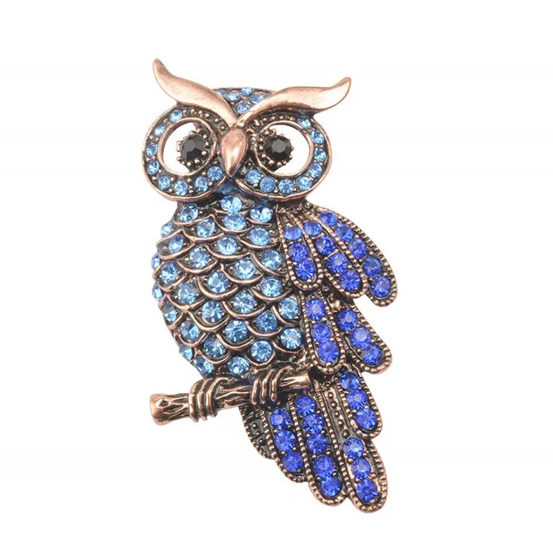 Vintage OWL Brooch for Women Female Brooches Gold Silver Plated Metal ...