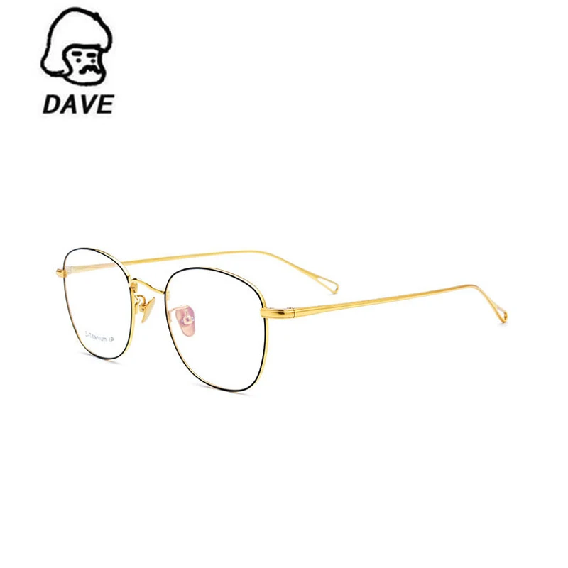 

DAVE B Titanium Alloy Prescription Glasses Men Retro Business Round Glasses Myopia Optical Frame Prescription Eyeglasses Women