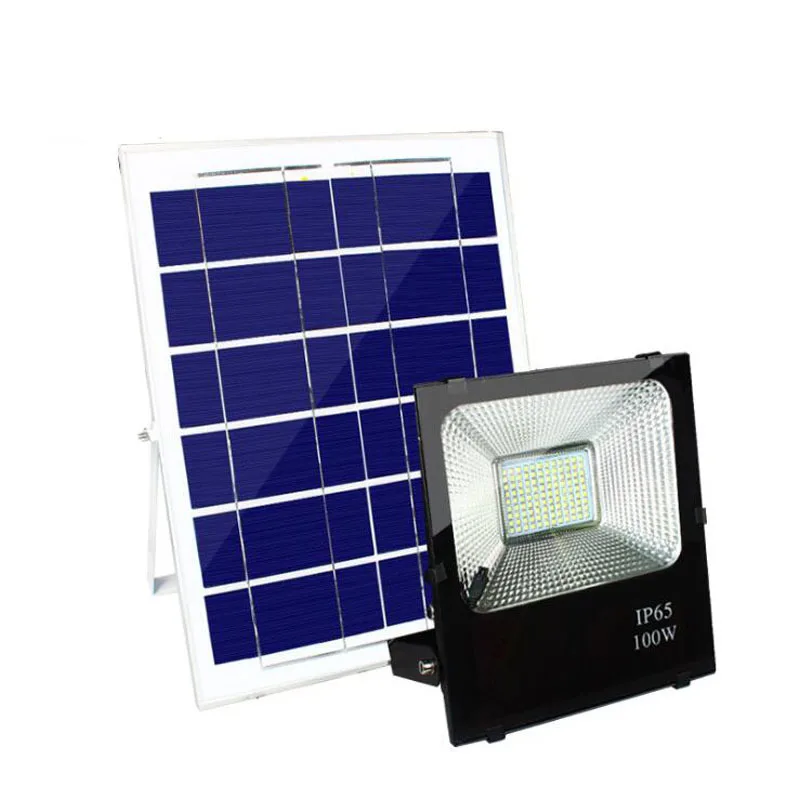4PCSLEDSolarFloodLight100WFloodlightSolarSensorLampWaterproof