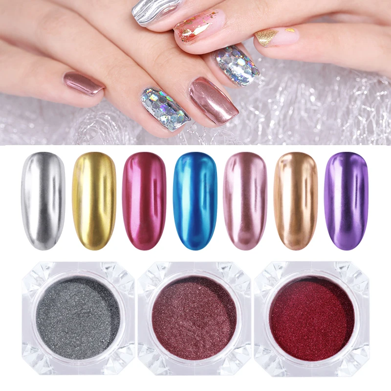 0.2g/0.5g/1g Mirror Nail Powder Rose Gold Champagne Silver Glittering Dust Art Pigment Nails Decorations | Красота и здоровье