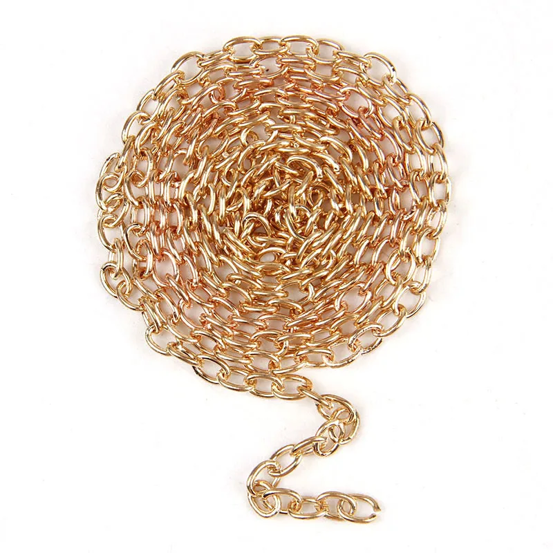 5m/lot 1x5x4mm Iron Necklace Chains Rose Gold/Antique Bronze Color Bulk