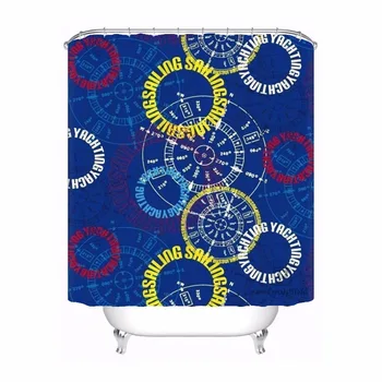 

Bath Curtain For Bathroom Custom Dark Blue Circle Number Home Decor Shower Curtain Waterproof Fabric Hooks #180417-01-13