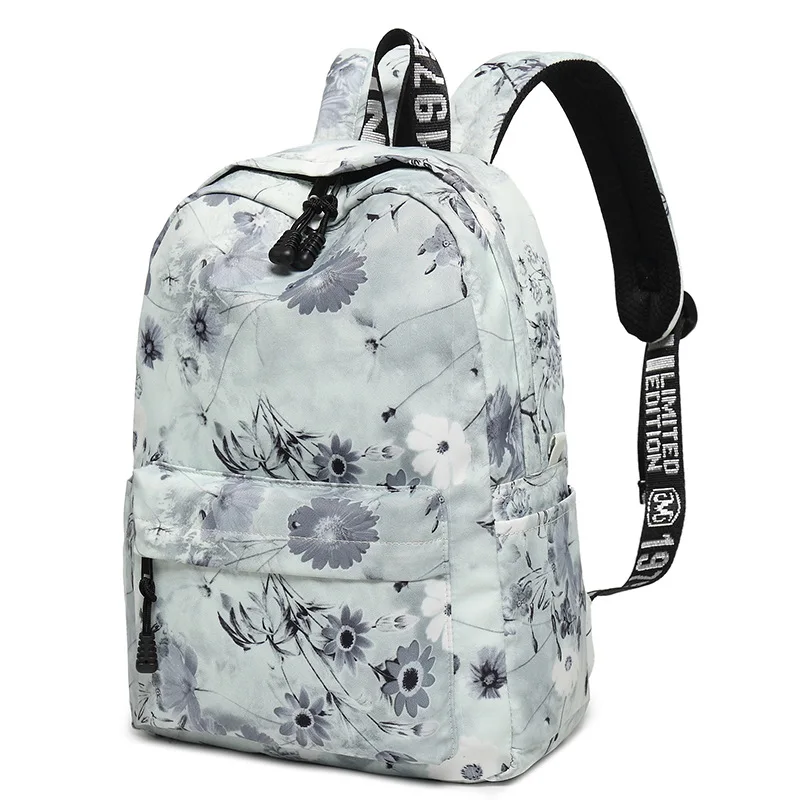 Simple estilo chino Vintage de lona de las mujeres Mochila de la impresión de flor bolsa de Nylon portátil bolsas de la escuela Mochila femenina Simple estilo chino Vintage de lona de las mujeres Mochila de la impresión de flor bolsa de Nylon portátil bolsas de la escuela Mochila femenina
