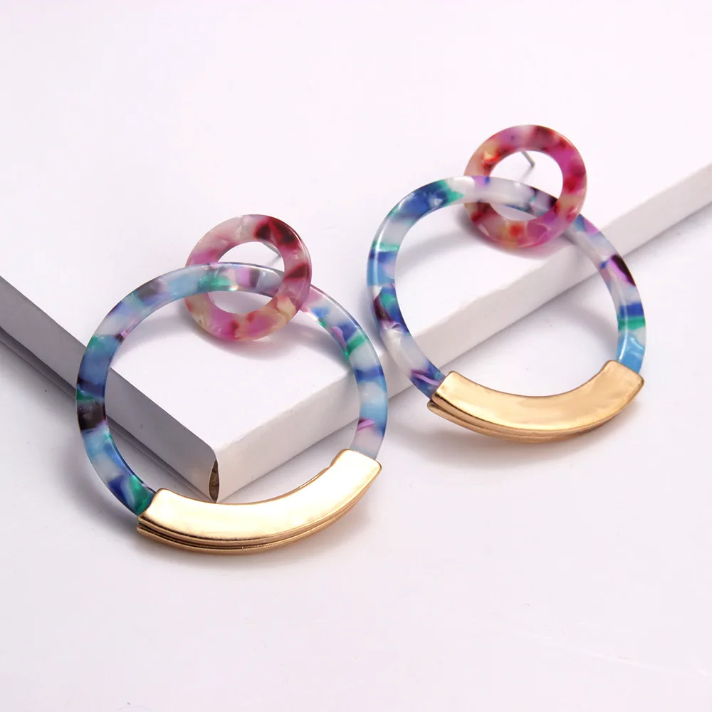 

Ladies Acrylic Hoop Earrings Leopard Hoop Earrings Resin Earrings Jewelry Circular Earrings Round shaped Ear Jewelry Dropship