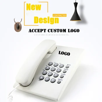 

Wired Phone Telefon With Mute Redial Pause Mini Telephone Wall Extension Without Battery Landline Phone Black White Custom Logo