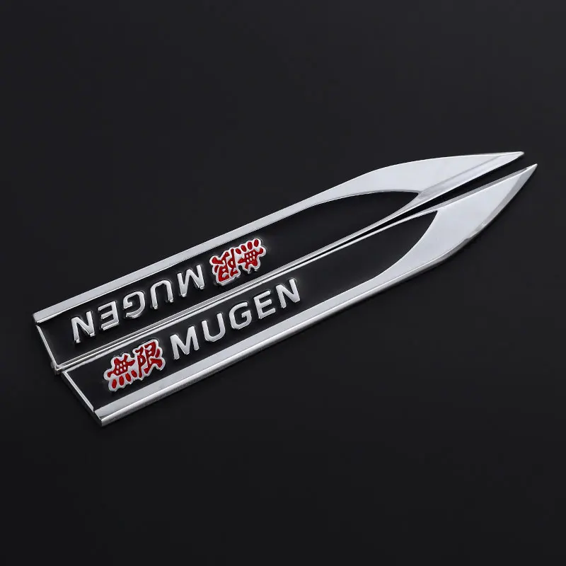 1 пара 3D металлическая эмблема-наклейка на автомобиль багажник значок Авто линия талии наклейки для Honda Mugen Accord Civic Crv City Jazz Hrv CIVIC 2011 - Название цвета: Mugen Stickers