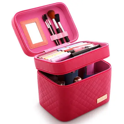 Women Cosmetic Box Designer High Quality Portable Makeup Bag Large Capacity PU Cosmetic Case Women Make Up Dedicated Bag