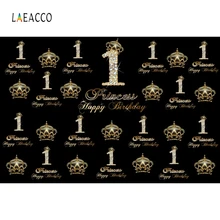 Laeacco Crystal Baby 1st Birthday Crown Backdrop Photography Background Customized Photographic Backdrops For Photo Studio Laeacco Crystal Baby 1st Birthday Crown Backdrop Photography Background Customized Photographic Backdrops For Photo Studio