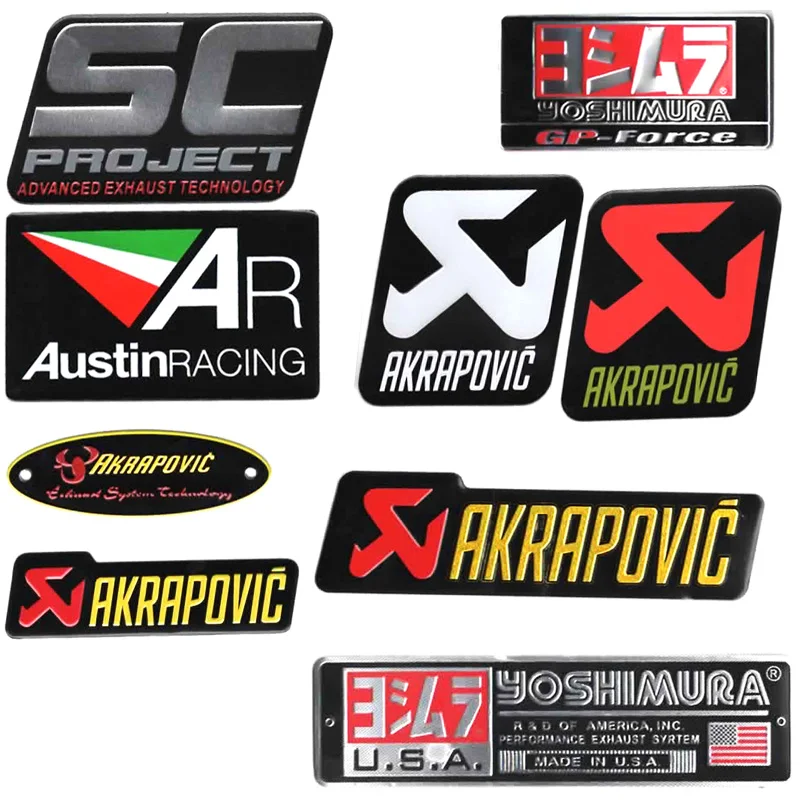 Style Exhaust Pipe Sticker Labels For Yoshimura Scarico Akrapovic