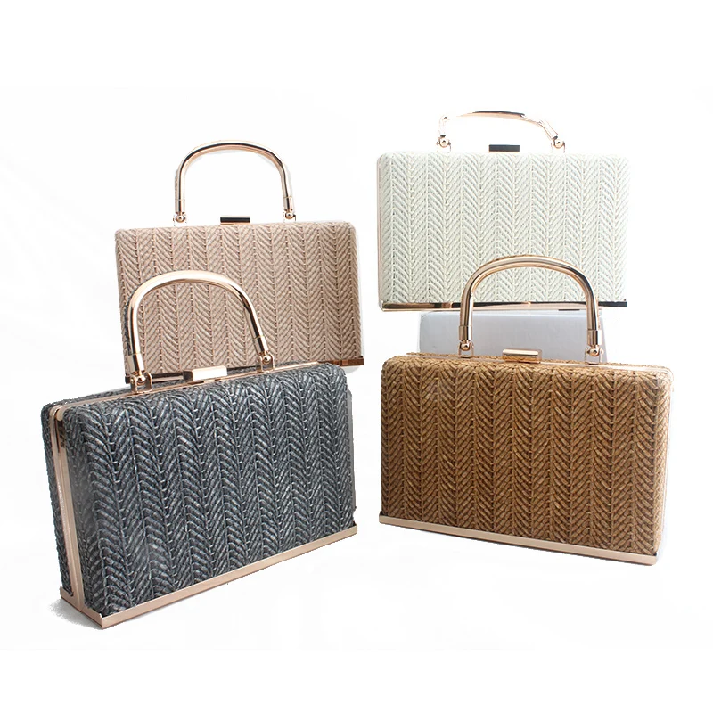 

New Straw Bag Wallet Handbags Rattan Bag Handmade Woven Summer Travel Beach Bag Luxury Handbags Women Bags Designer Metal Tote