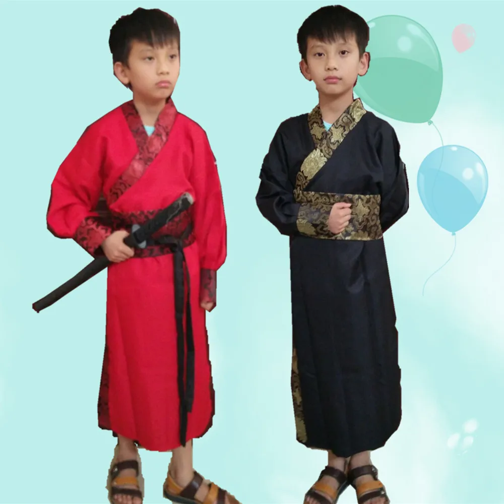 

Ancient Chinese Costume Boys Stage Performance Outfit for Dynasty Child Hanfu Costume Satin Robe Chinese Traditional Dress Boys