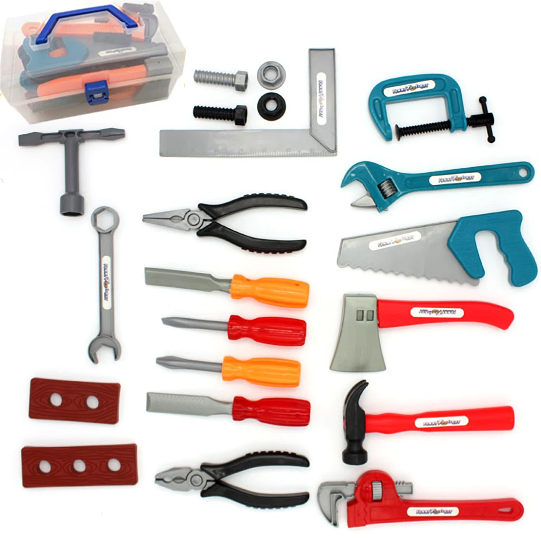 

New Mini Storage Boxed 22Pcs Children Repair Tools Suitcase Tools Toy Sets For Boys Girls Skill Brain Training Pretend Play Toys