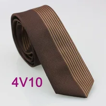 Yibei Coachella Галстуки коричневый Средства ухода за кожей Шеи Галстук Узкий левый и правый Contrast Striped пледы Галстуки узкие Для Мужчин's Средства ухода за кожей Шеи Галстук высокое качество Corbata