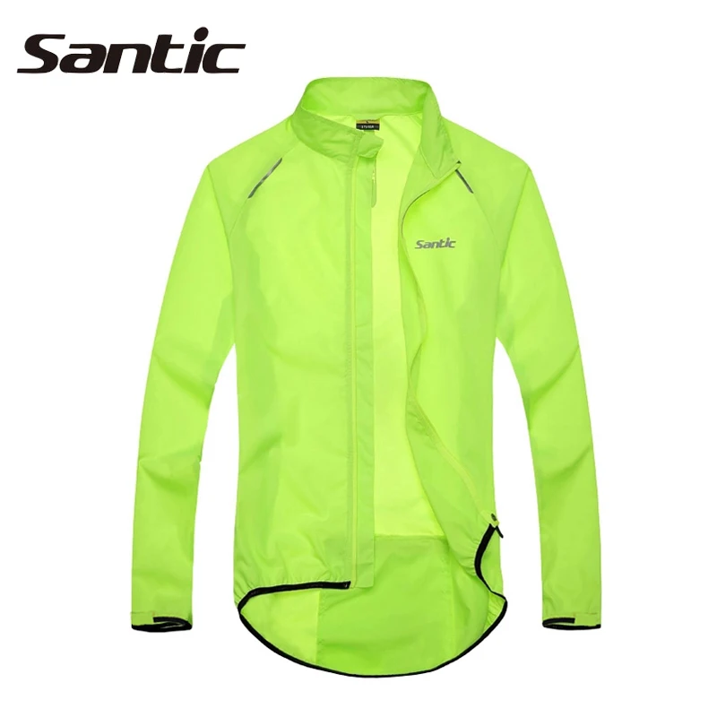 

Santic Men Cycling Rain Coat Jersey Bicycle Windproof +UPF30 Waterproof Skin clothing Coat Green Long Sleeve Cycling Jacket