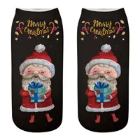 Рождественские носки для больших детей, 1 пара носки унисекс с рисунком оленя, снеговика, Санты короткие рождественские носки с принтом - Цвет: 11