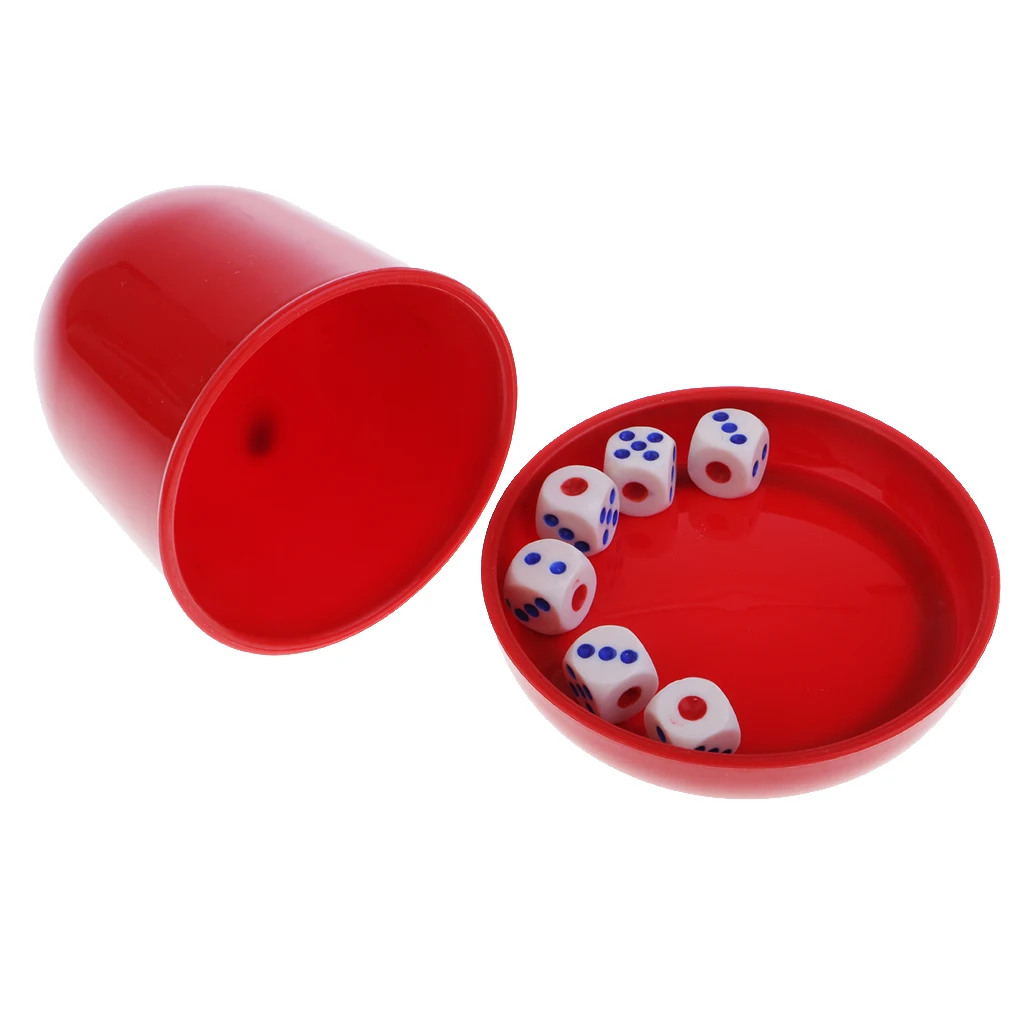 Dice Guessing Game Set Dice Cup Shaker with 6pcs Digital Dices for KTV Bar Pub Party Gambling Casino Poker Dice Game Accessories