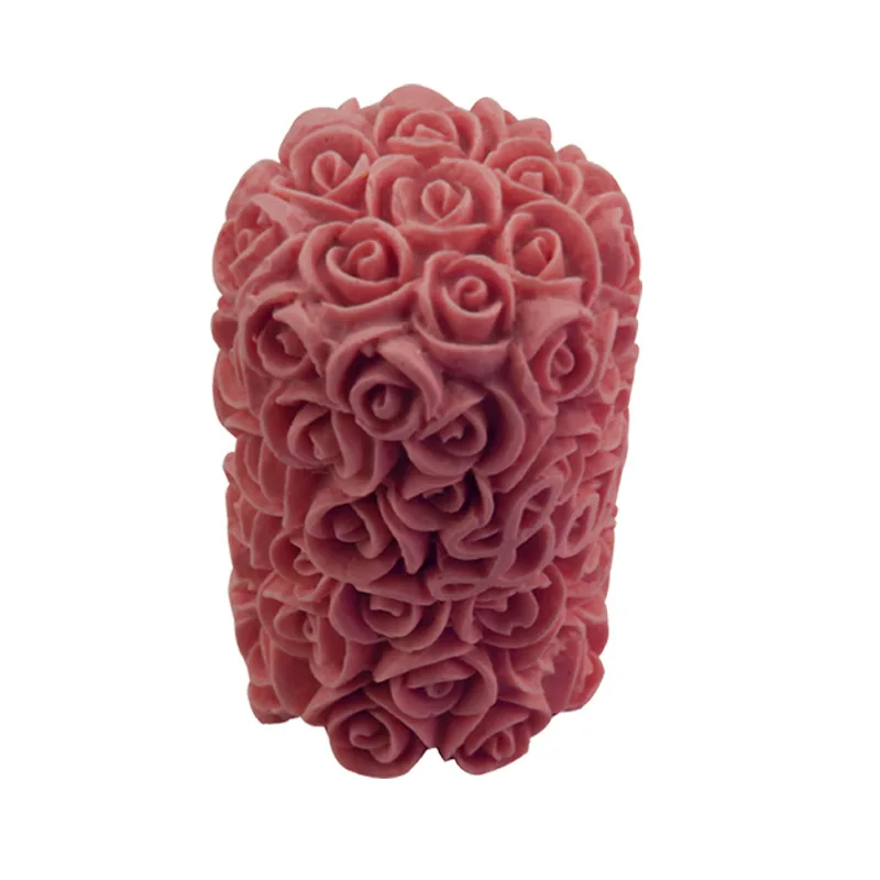 Billige Zylinder Rose Blume Silikon Kerze Mold Valentinstag Hochzeit Handgemachte Ton Handwerk Kunst Seife Formen DIY 3D Kerze, Der werkzeuge