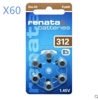 

10packs (60batterys)XRenata Maratone Plus Size 312 P312 PR41 Zinc Air 1.45V Hearing aid battery